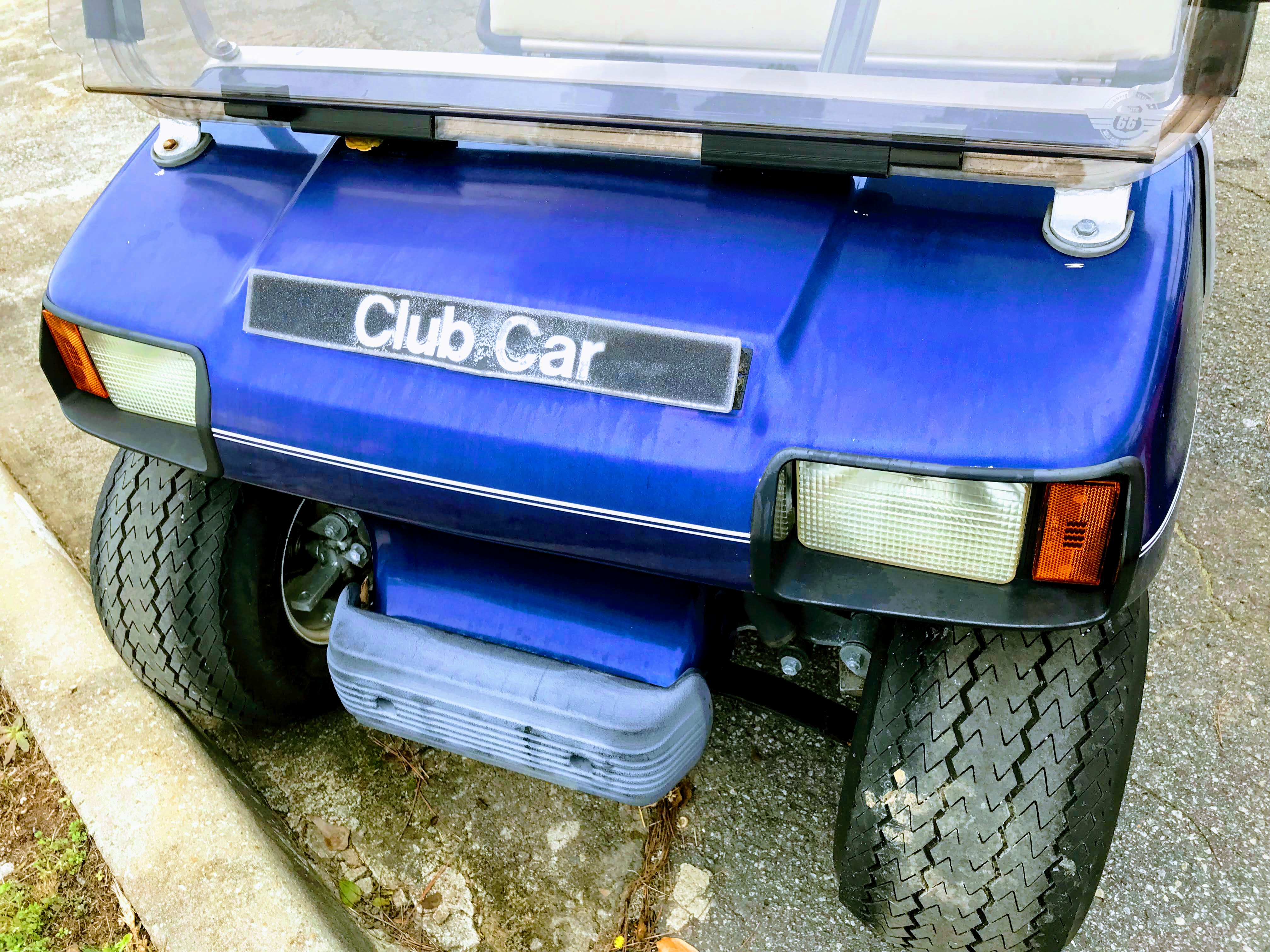 old blue club car ds front cowl