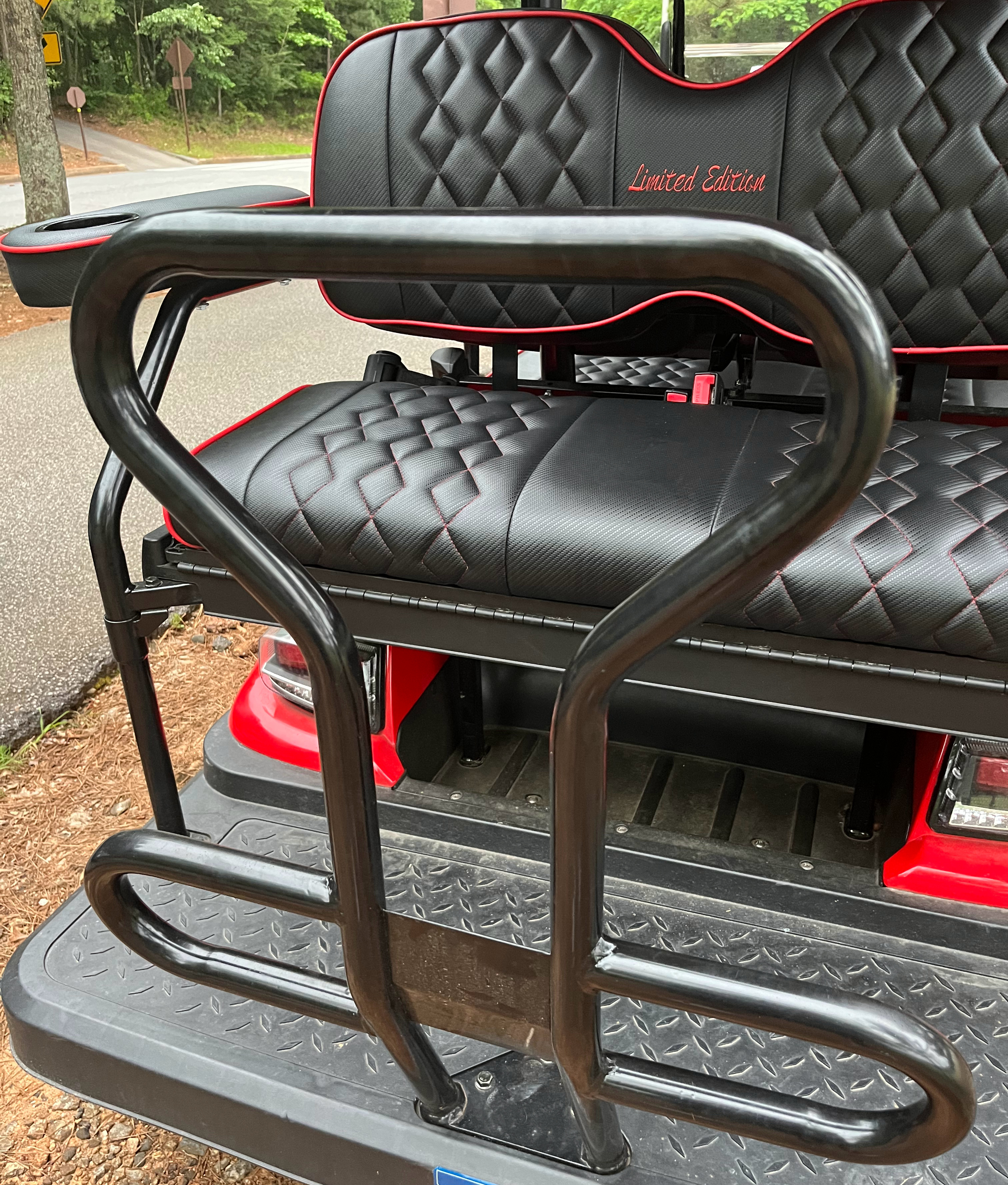 golf cart grab bar with foot rest