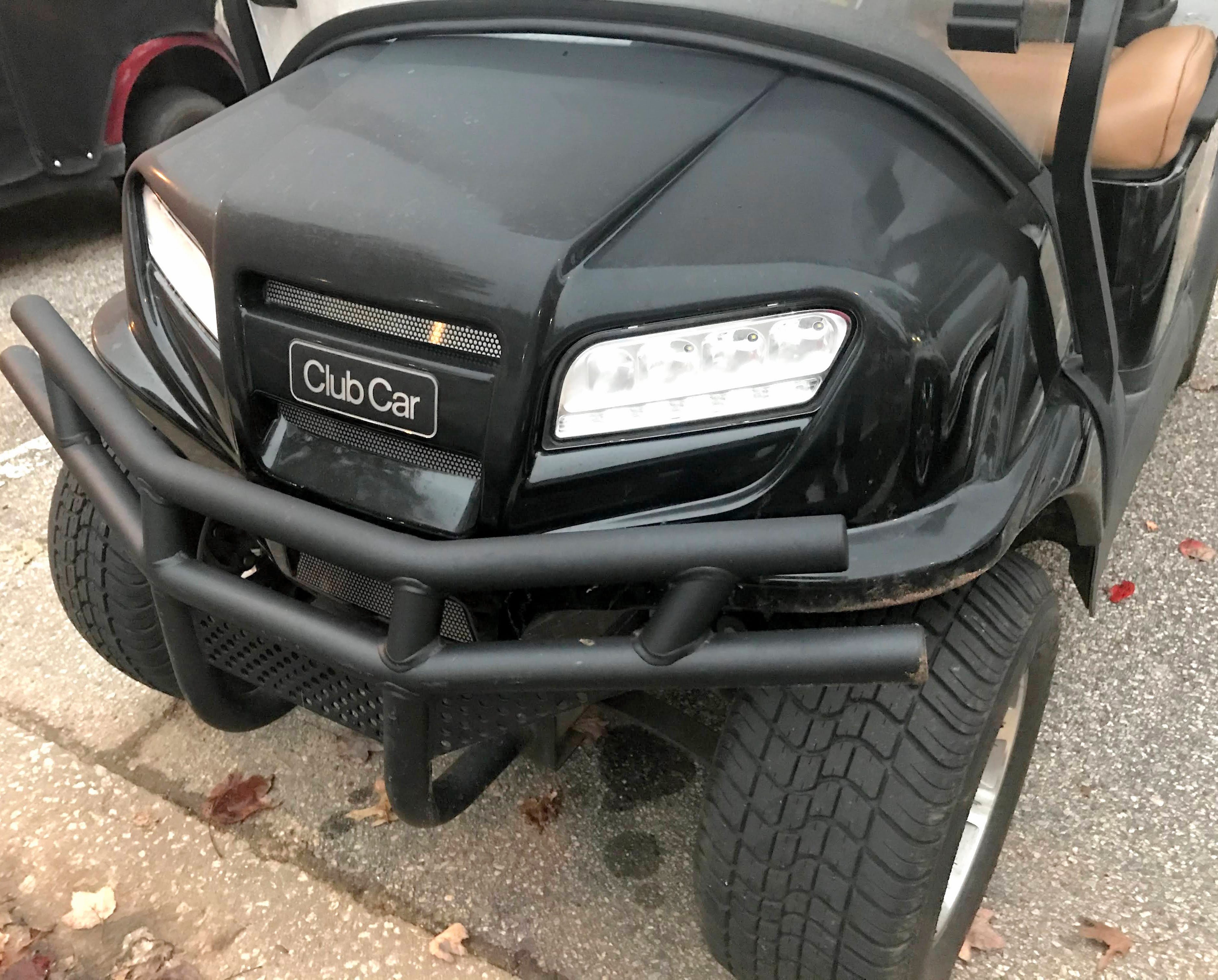 black golf cart brush guard on black Club Car Onward