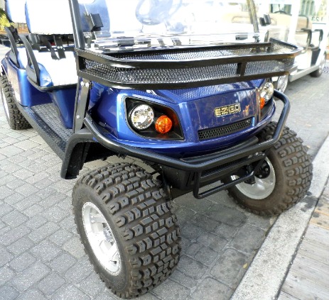 customize your gas or electric golf cart with a front steel basket