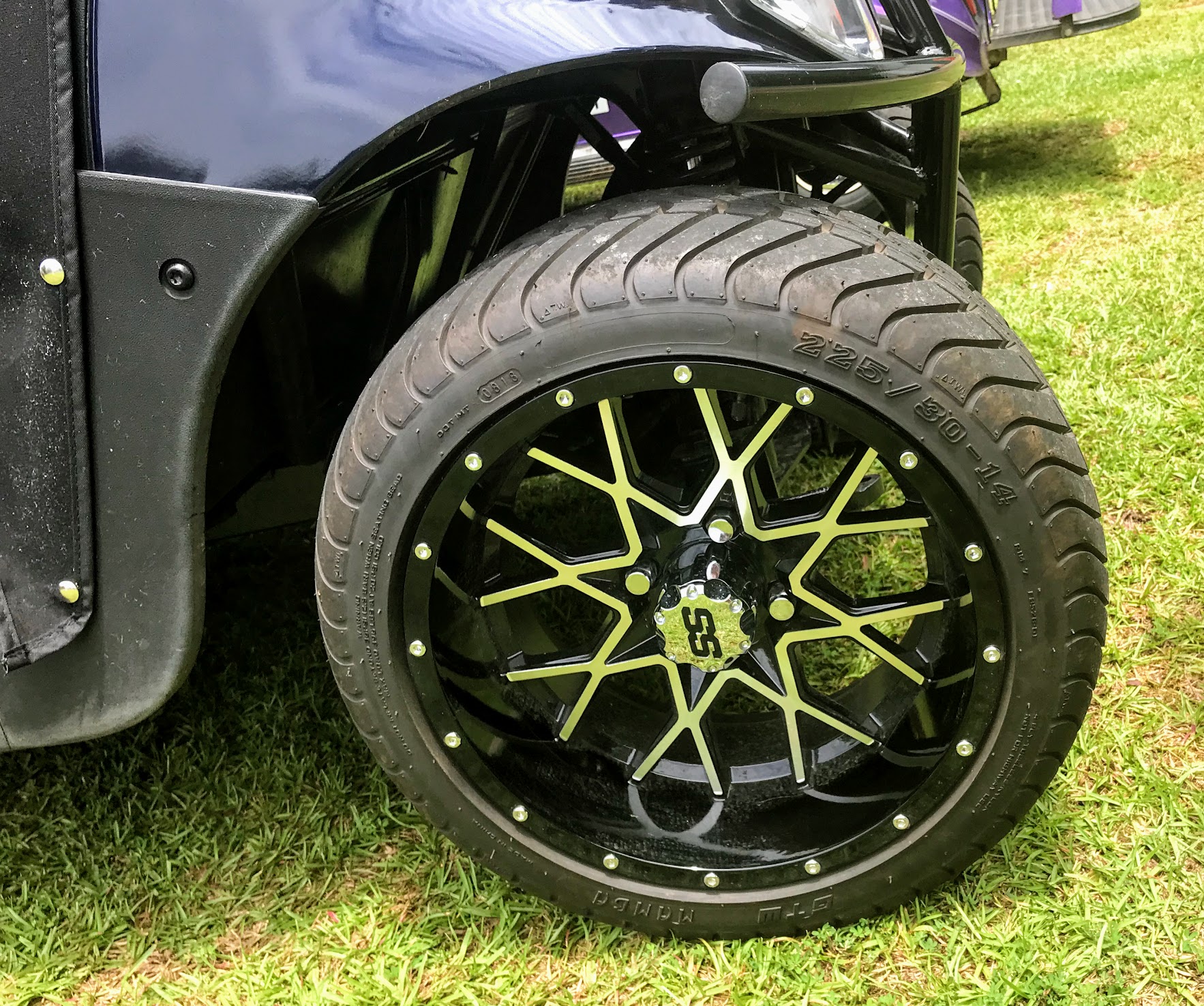 custom ss golf cart chrome wheels