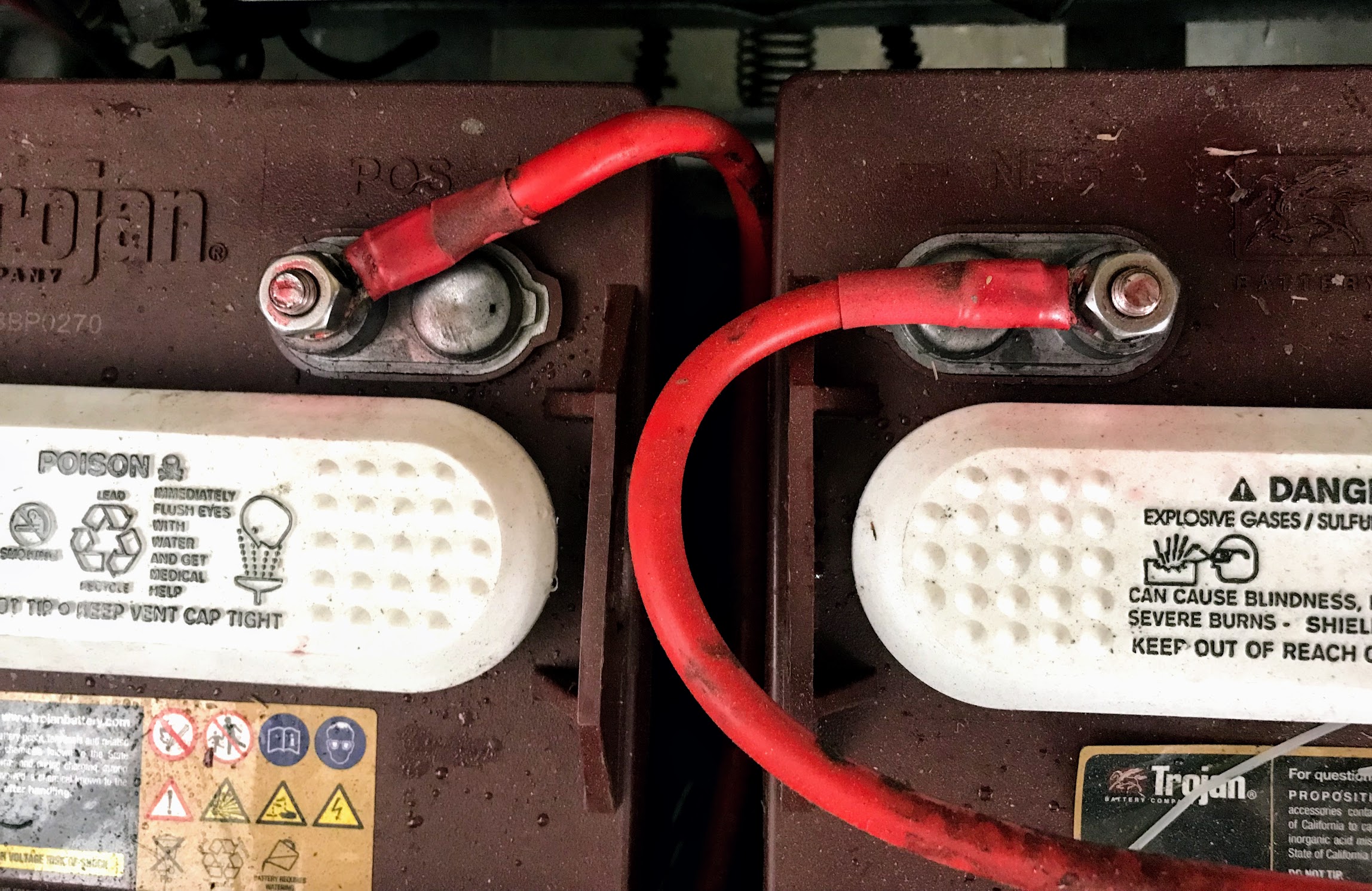 Golf Cart Battery Cables:Look out for frayed, cracked, corroded cables