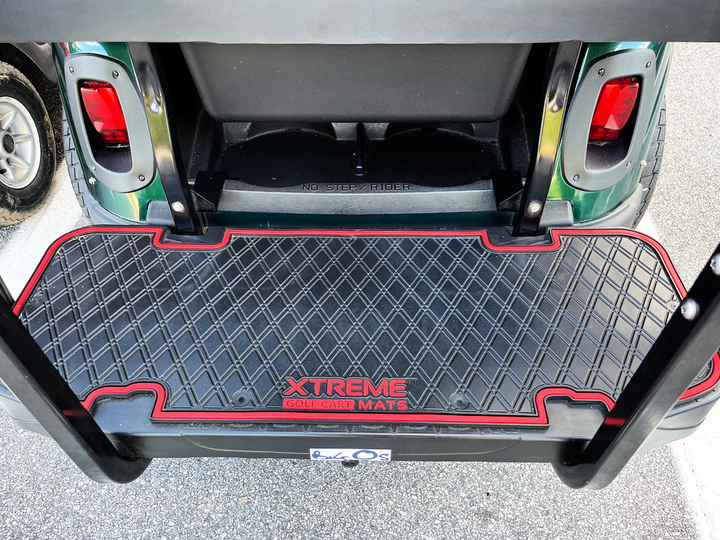 xtreme golf cart floor mat with red trim