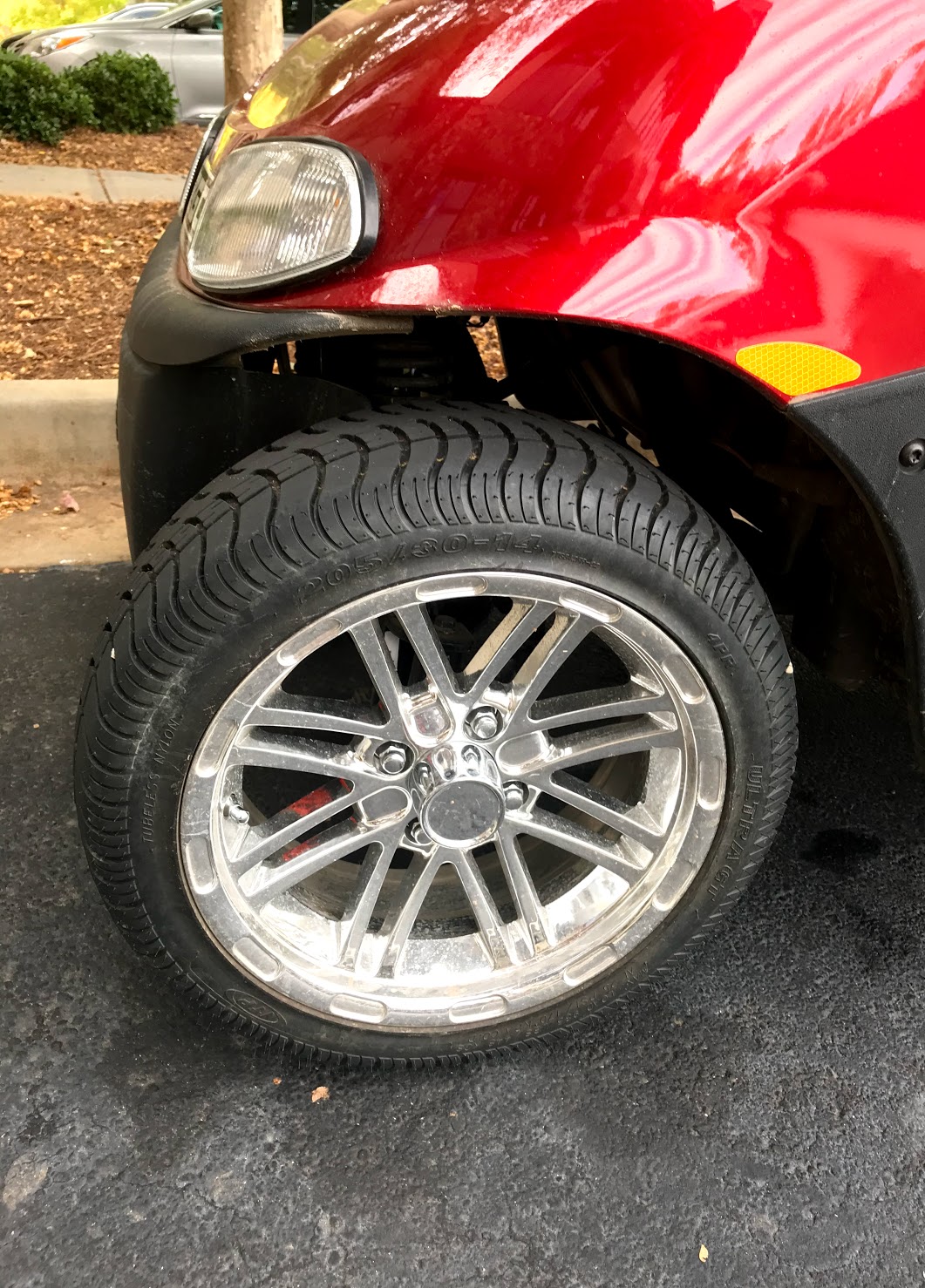 low profile tire red cart