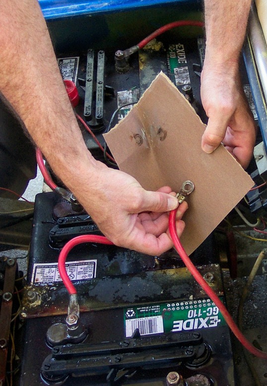 cleaning golf cart battery cables